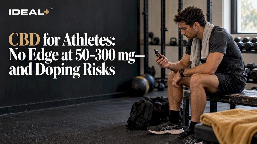 Runner considers CBD tincture beside training kit