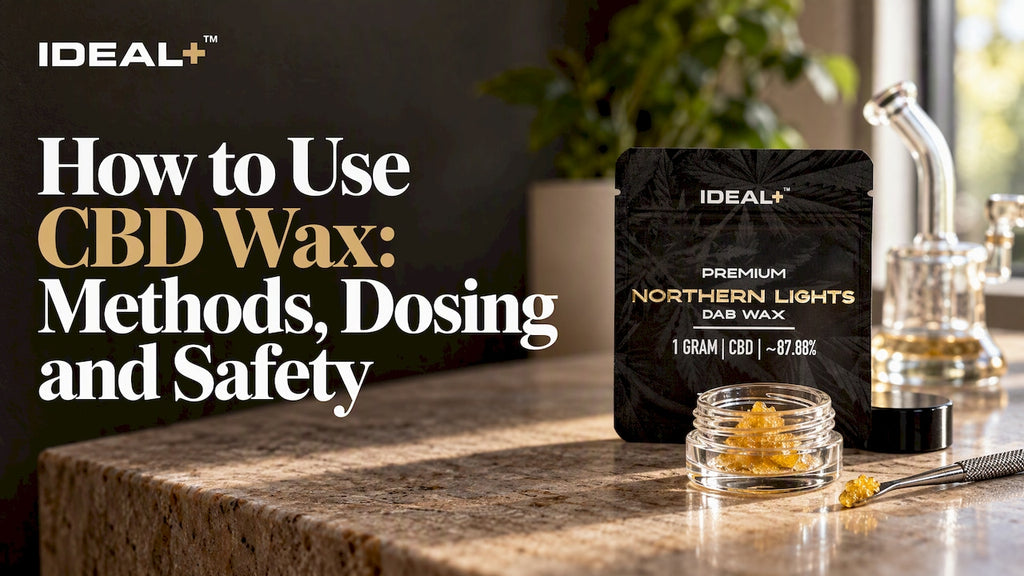 CBD wax product on a stone counter